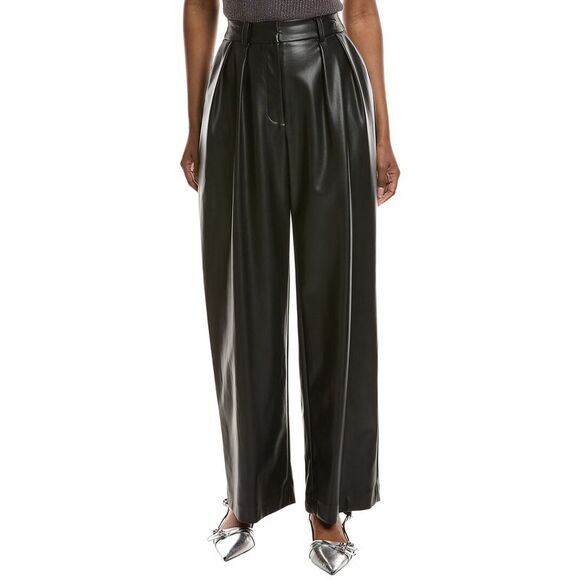 Kenneth Cole Pants - Kenneth Cole Womens  High Rise Vegan Leather Pant, Black